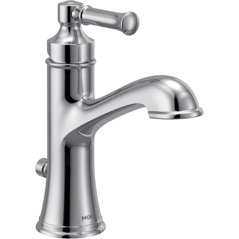 image:imageMoen Dartmoor Chrome Single Handle Bathroom Sink Faucet with Optional Deckplate 6803Chrome