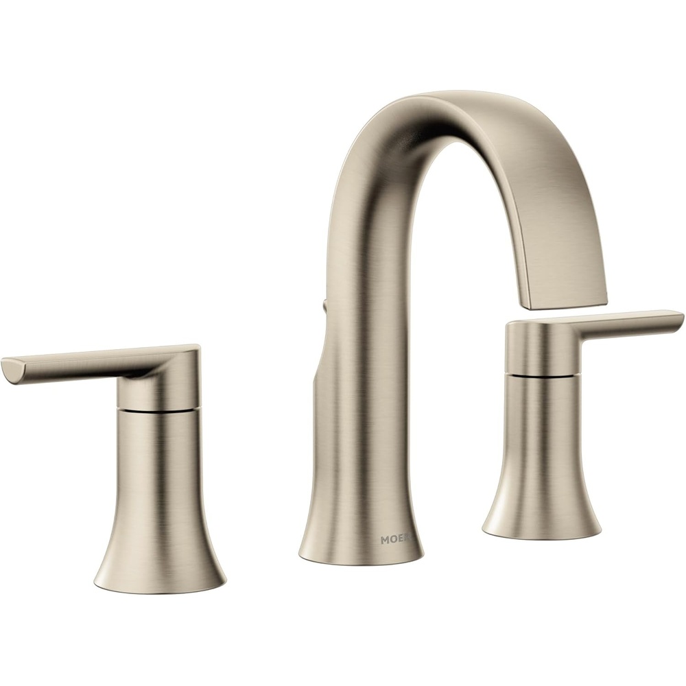 image:imageMoen Doux Brushed Nickel TwoHandle Adjustable Widespread Contemporary Bathroom Faucet Trim Kit Valve Required TS6925BNBrushed Nickel