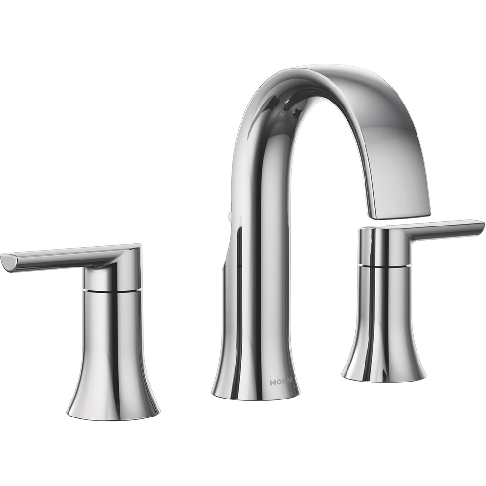 image:imageMoen Doux Chrome TwoHandle 8Inch Widespread Lever Handle Bathroom Faucet Trim Kit Valve Required TS6925