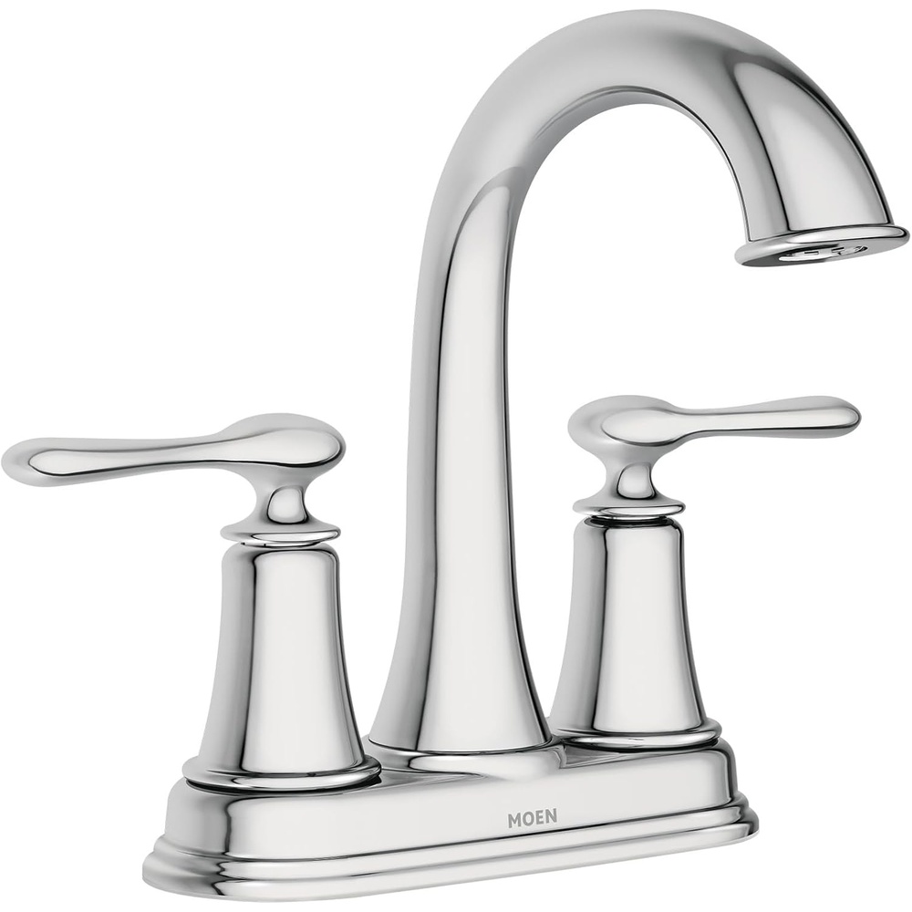 image:imageMoen Ellicott Chrome TwoHandle Centerset Bathroom Faucet with Drain Assembly 84092Chrome