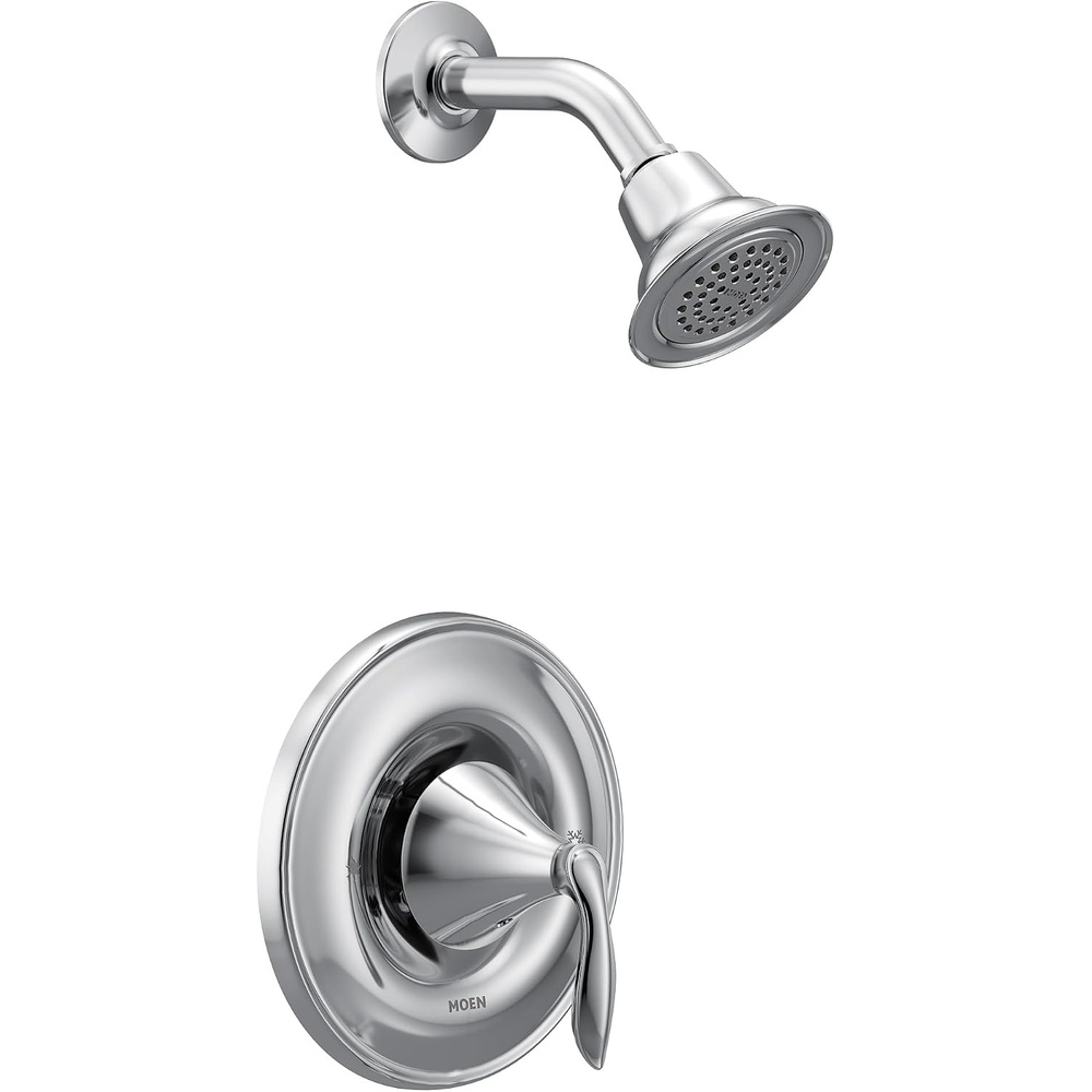 image:imageMoen Eva Brushed Nickel OneHandle PosiTemp Shower Trim Kit Featuring Shower Head and Shower Lever Handle Valve Required T2132BNChrome