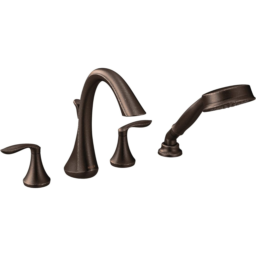 image:imageMoen Eva Oil Rubbed Bronze TwoHandle High Arc Roman Tub Faucet and Hand Shower without Valve T944ORB