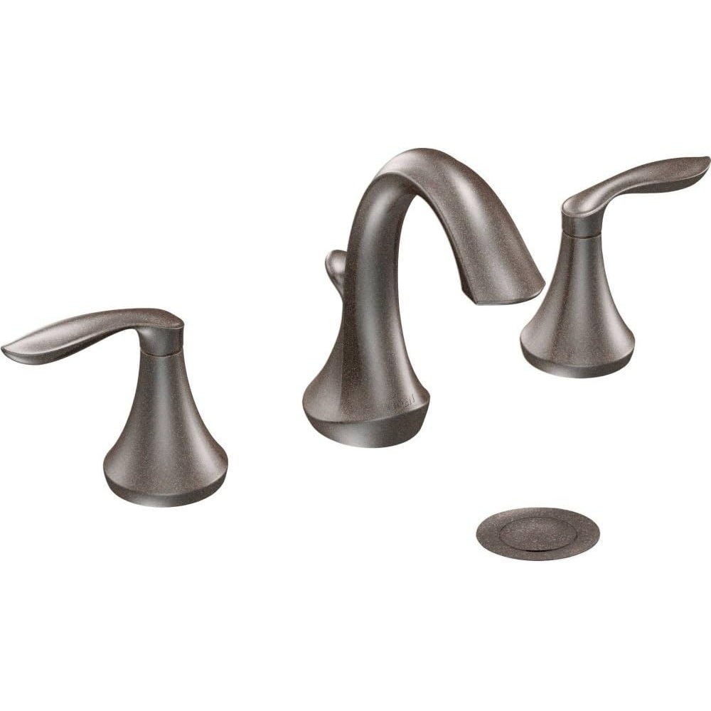 image:imageMoen Eva OilRubbed Bronze TwoHandle High Arc Widespread Bathroom Sink Faucet for 3Hole Setups with Valve Included TV6420ORBOil Rubbed Bronze