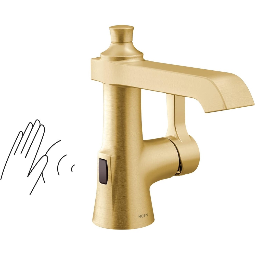 image:imageMoen Flara Brushed Gold Motionsense Wave Touchless Single Handle Bathroom Sink Faucet S6981EWBG