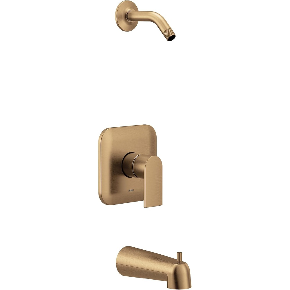 image:imageMoen Genta LX MCORE 2Series Shower Trim Kit with Handle Arm and Tub Spout Valve and Showerhead Required Chrome UT2473NHBronzed Gold