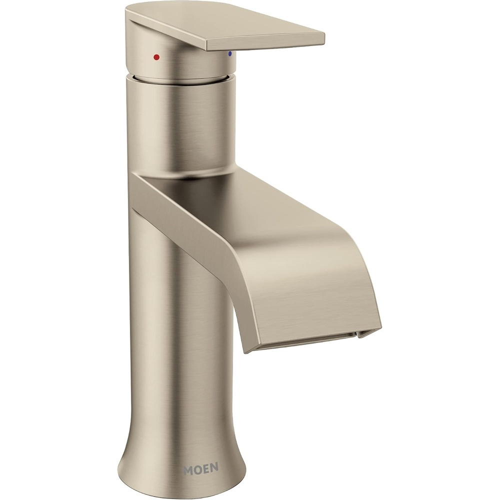 image:imageMoen Genta LX Matte Black OneHandle Modern Bathroom Sink Faucet with Optional Deckplate and LowArc Spout for Bath Countertop 6702BLBrushed Nickel