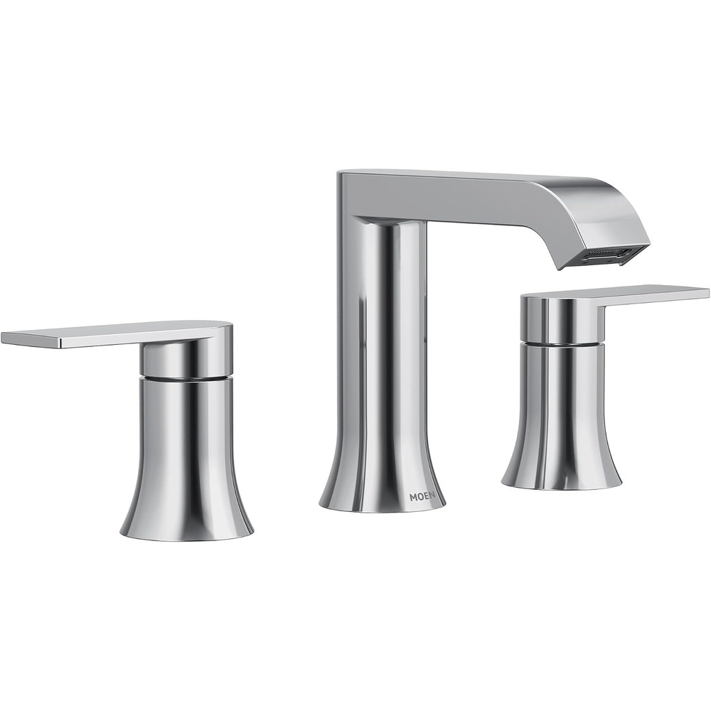 image:imageMoen Genta LX TwoHandle High Arc Widespread Bathroom Sink Faucet for 3Hole Setups Valve Included Brushed Nickel TV6708BNChrome