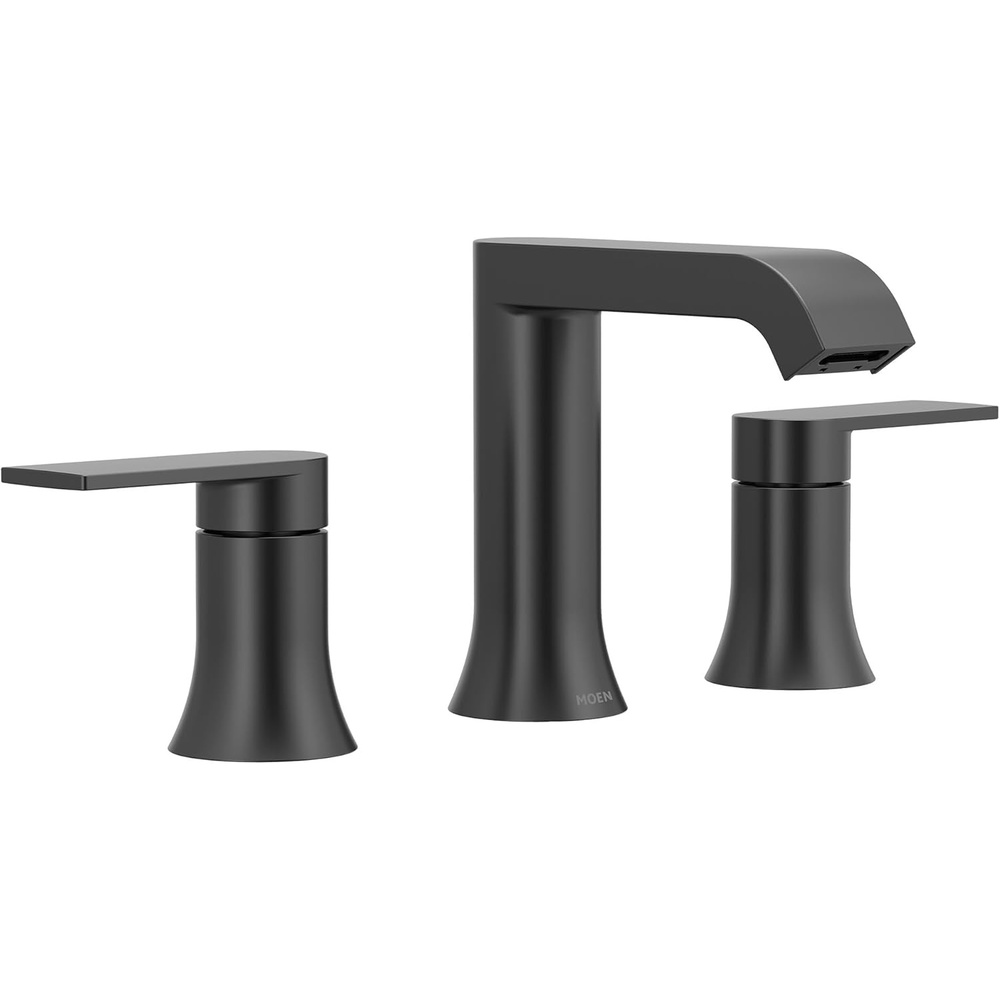 image:imageMoen Genta LX TwoHandle High Arc Widespread Bathroom Sink Faucet for 3Hole Setups Valve Included Brushed Nickel TV6708BNMatte Black