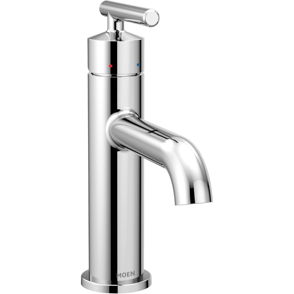 image:imageMoen Gibson OneHandle Single Hole Modern Bathroom Sink Faucet with Optional Deckplate Matte Black 6145BLChrome