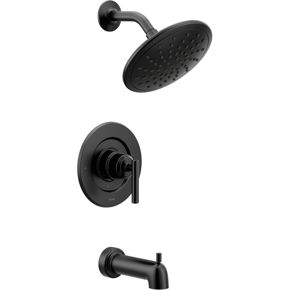 image:imageMoen Gibson PosiTemp Pressure Balancing Modern Tub and Shower Trim with 8Inch Rainshower Valve Required Brushed Nickel T3003EPBNMatte Black