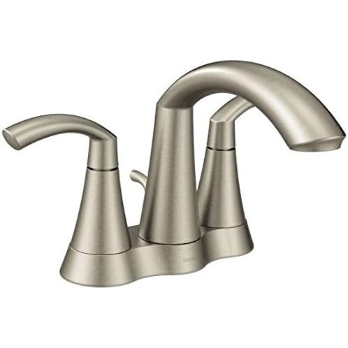image:imageMoen Glyde Brushed Nickel TwoHandle High Arc Centerset Bathroom Faucet 6172BNBrushed Nickel