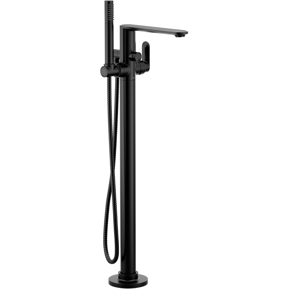 image:imageMoen Greenfield Matte Black One Handle Freestanding Floor Mount Tub Filler with Handshower Bathtub Faucet with Removable Wand 620BL