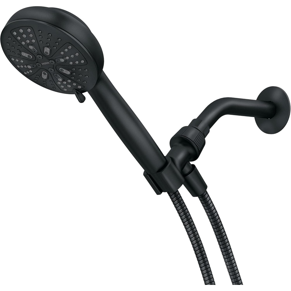 image:imageMoen Hydro Energetix Matte Black High Pressure Shower Head with Handheld Sprayer Featuring 8 Spray Settings 200H0BLPack of 1