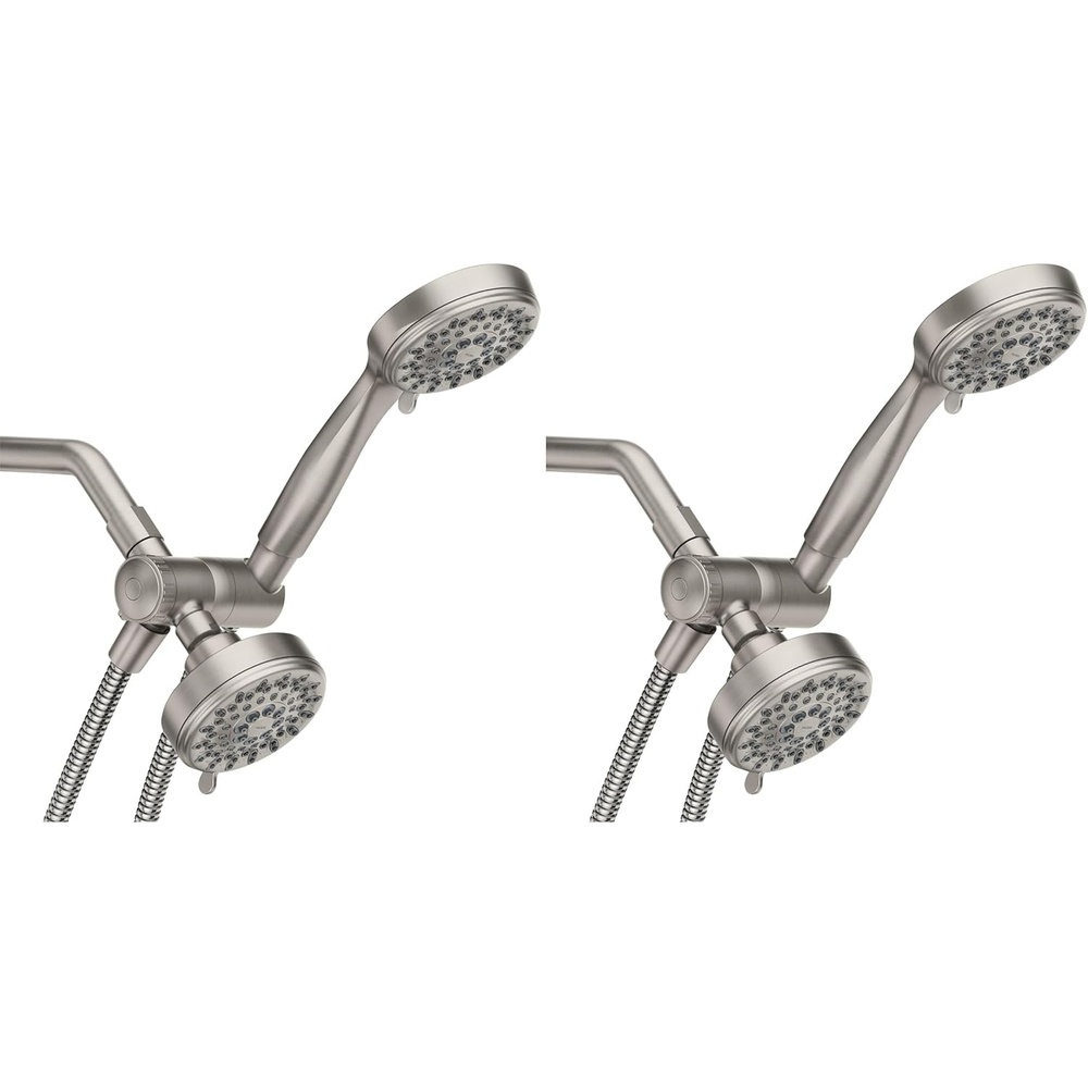 image:imageMoen Ignite Brushed Nickel FiveFunction 334 Diameter 5Function Shower Spray Head with Handheld Showerhead 20016SRNPack of 2