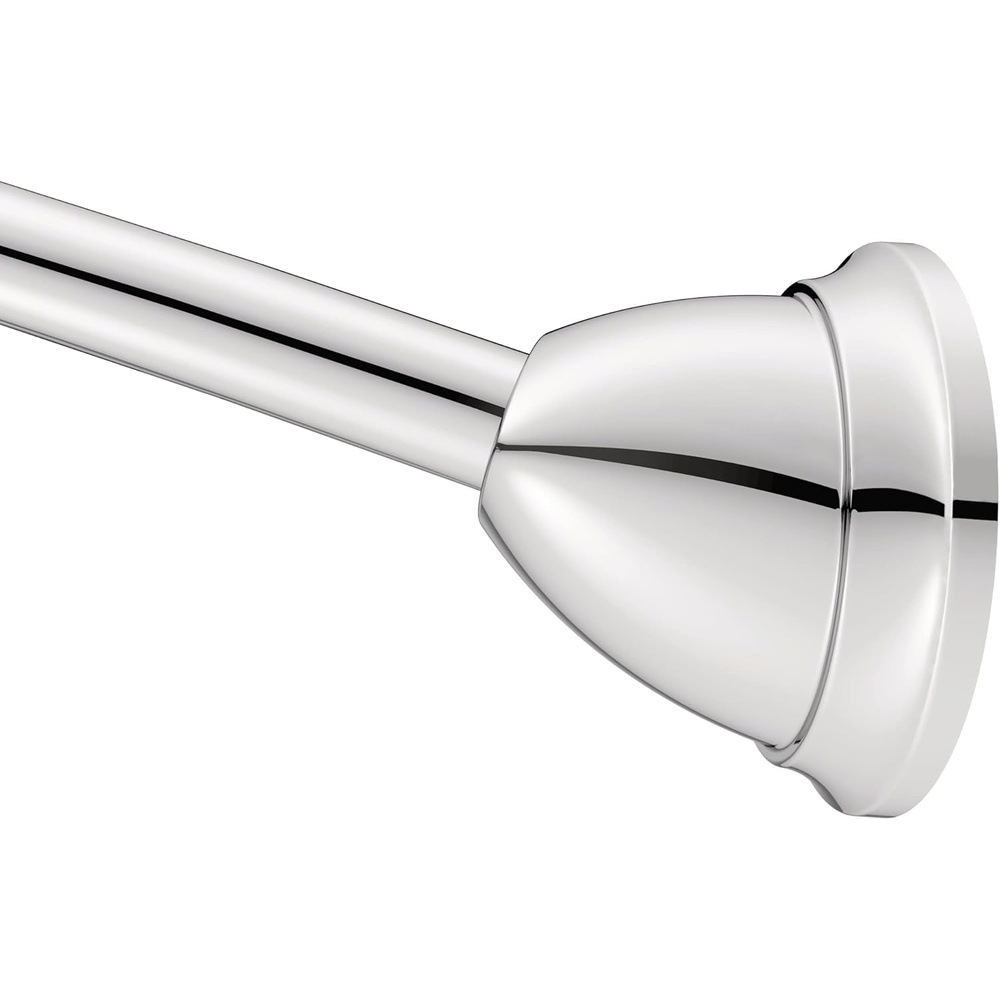 image:imageMoen MDN2170CH Magnetix 60inch Curved Adjustable Single Shower Curtain Rod ChromeChrome