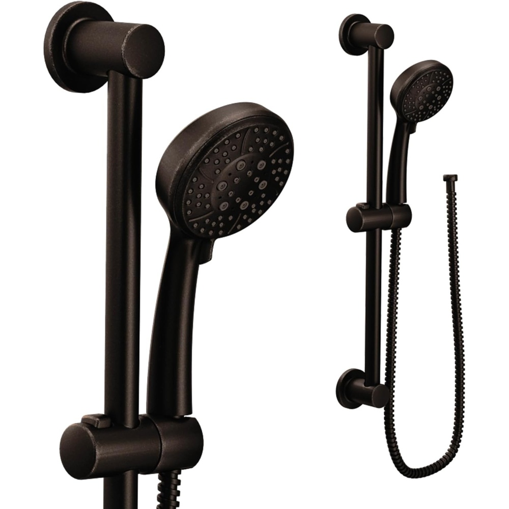 image:imageMoen Matte Black EcoPerformance 4Spray Pattern Detachable Handheld Showerhead with 69InchLong Hose and 30Inch Slide Bar 3669EPBLOil Rubbed Bronze