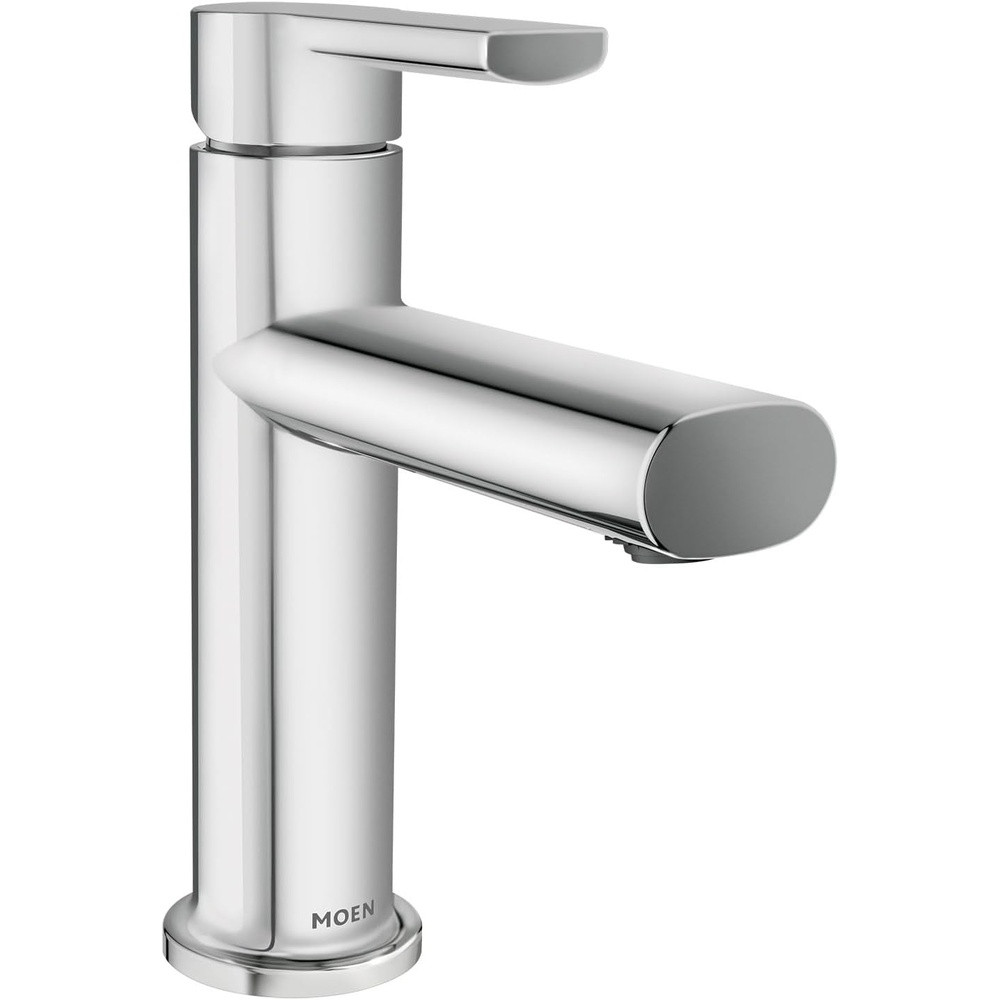 image:imageMoen Meena Bronzed Gold OneHandle Single Hole Modern Bathroom Sink Faucet with Optional Deckplate and Drain Assembly 84794BZGChrome