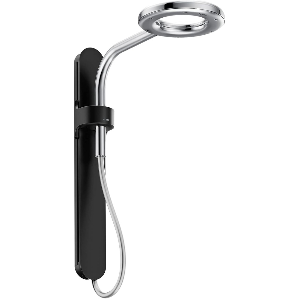 image:imageMoen N214R0CH Spa Shower Rainshower ChromeWhiteMatte BlackChrome