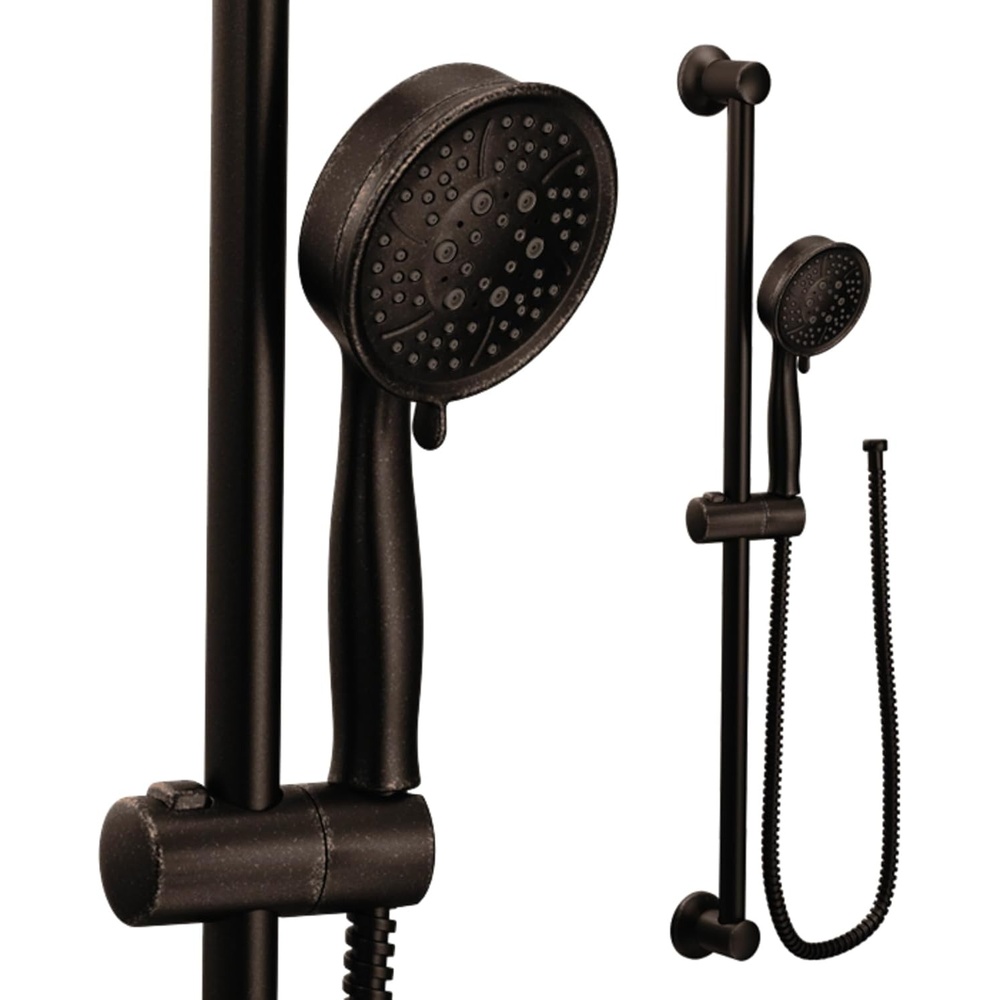 image:imageMoen Polished Nickel EcoPerformance Handheld Showerhead with 69InchLong Hose Featuring 30Inch Slide Bar 3667EPNLOil Rubbed Bronze