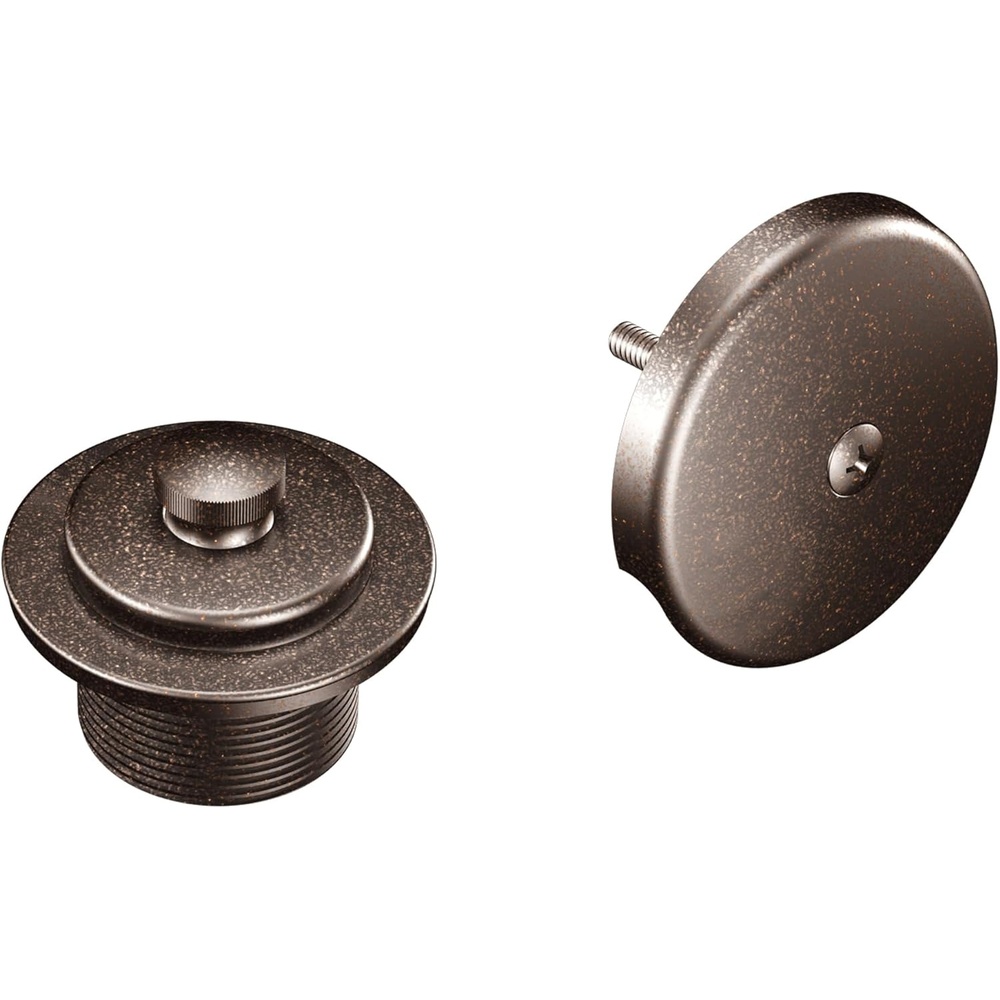 image:imageMoen PushNLock OilRubbed Bronze Tub and Shower Drain Kit with 112 Inch Threads Drain Plug and Overflow T90331ORB
