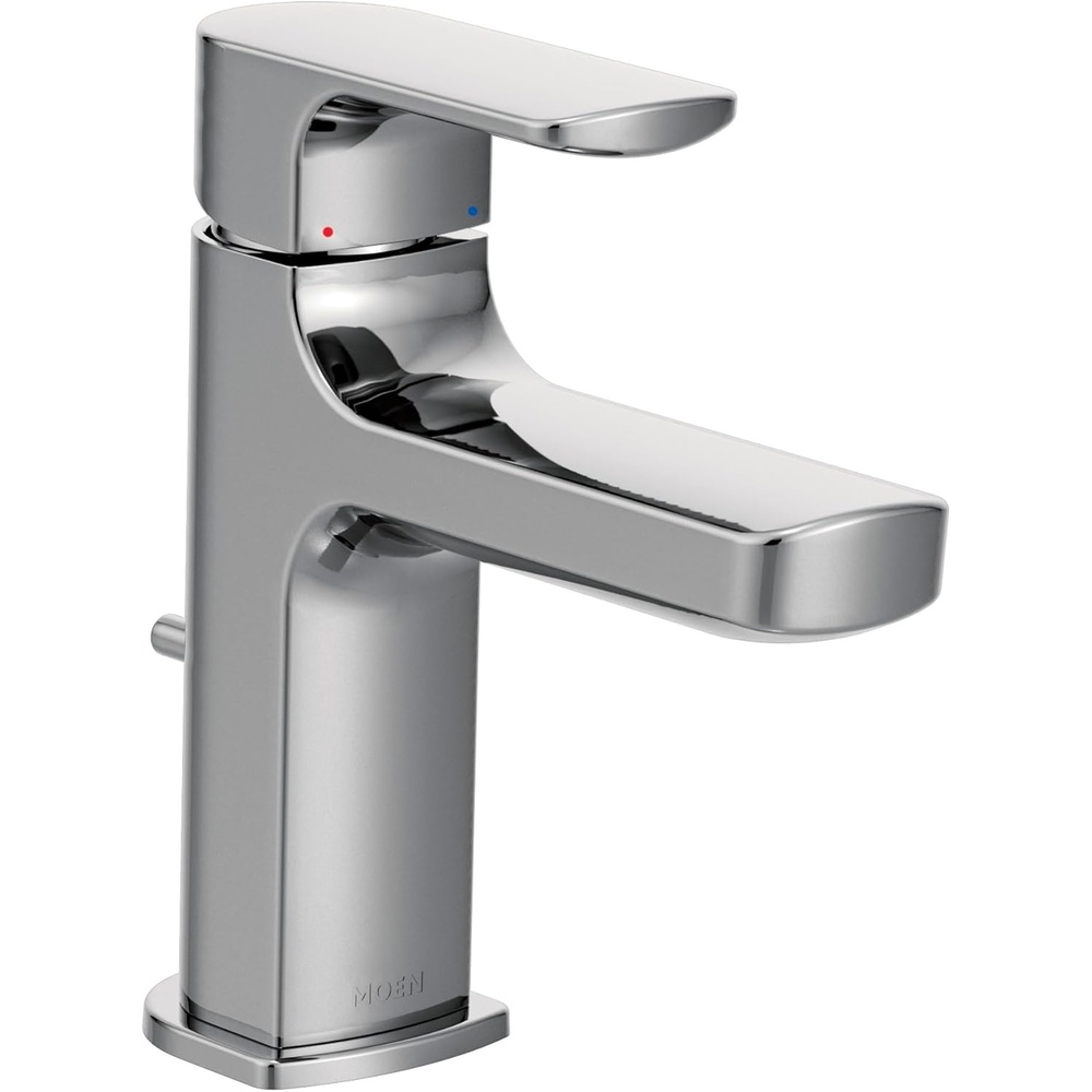 image:imageMoen Rizon Matte Black OneHandle Modern Bathroom Faucet with Drain Assembly 6900BLChrome