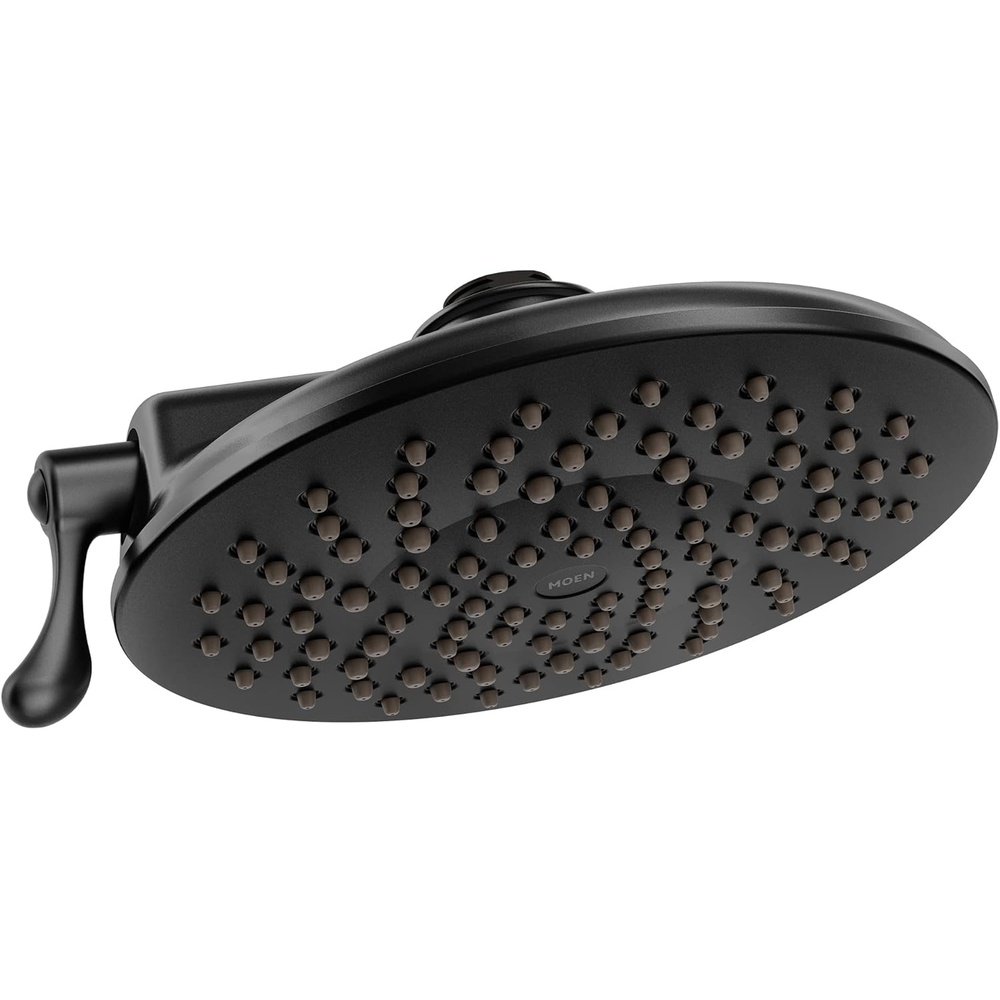 image:imageMoen S6320BL Showering Acc Premium TwoFunction 8 Diameter Spray Head Rainshower Matte Black