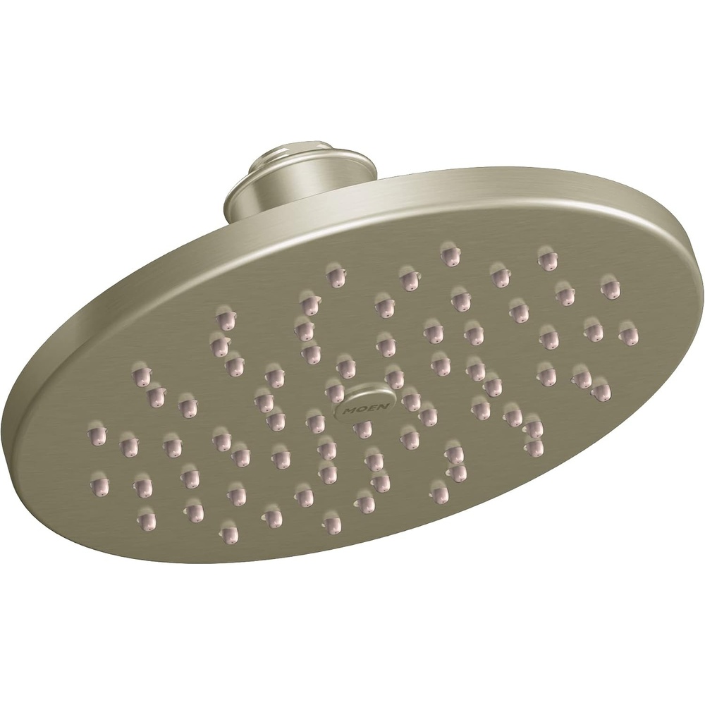image:imageMoen S6360 8 SingleFunction Rainshower Showerhead with Immersion Technology at 25 GPM Flow Rate ChromeBrushed Nickel