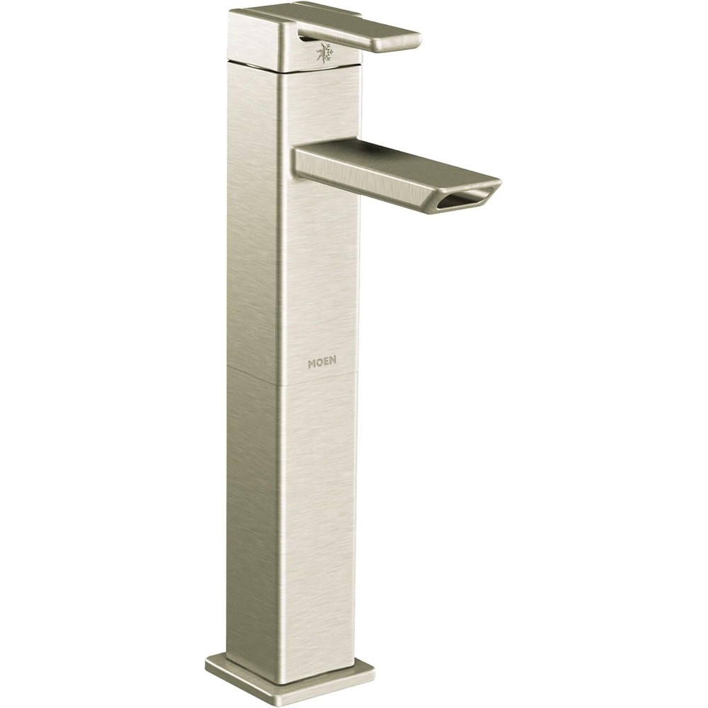 image:imageMoen S6711 90Degree OneHandle Vessel Sink Modern Bathroom Faucet ChromeBrushed Nickel