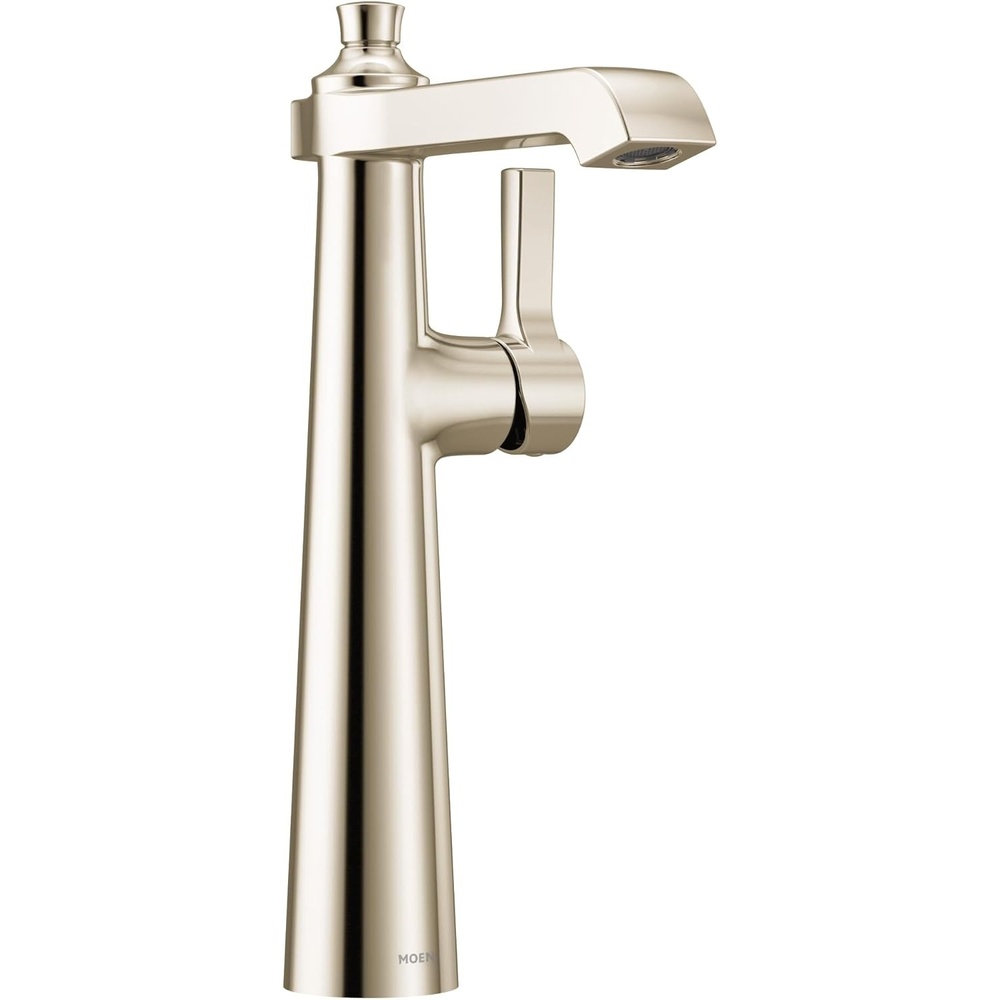 image:imageMoen S6982 Flara OneHandle Single Hole Vessel Sink Bathroom Faucet ChromePolished Nickel
