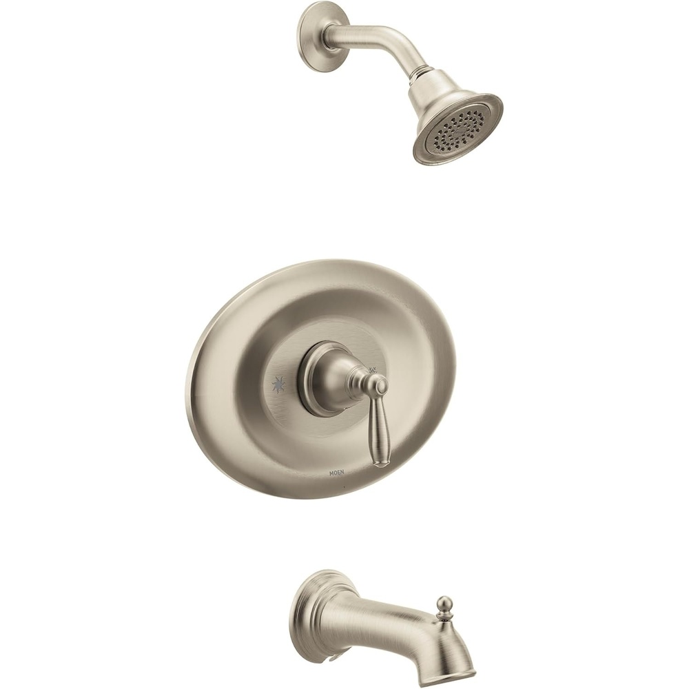 image:imageMoen T2157EP Brantford PosiTemp EcoPerformance Tub and Shower Trim Kit Valve Required ChromeBrushed Nickel