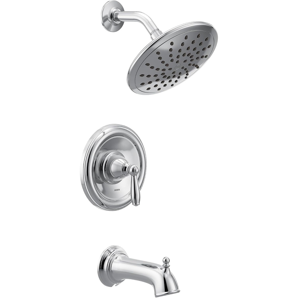image:imageMoen T2253EP Brantford PosiTemp Tub and Shower Trim Kit with 8Inch EcoPerformance Rainshower Valve Required Chrome