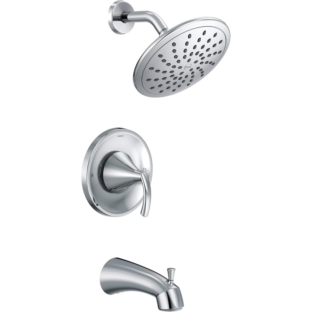 image:imageMoen T2843EPBN Glyde Tub Shower Faucet System with Rainshower Showerhead without Valve Brushed NickelChrome