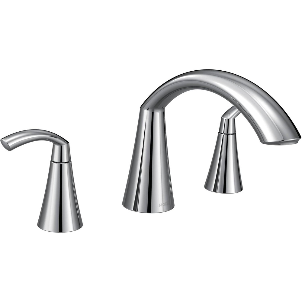 image:imageMoen T373 Glyde Chrome TwoHandle high arc Roman tub FaucetChrome