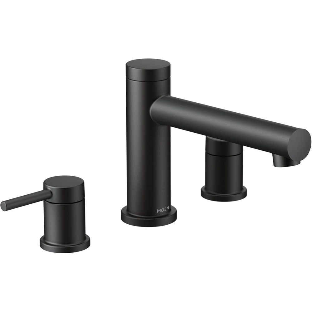 image:imageMoen T393 Align 2Handle Deck Mount Modern Roman Tub Faucet Trim Kit Valve Required ChromeMatte Black