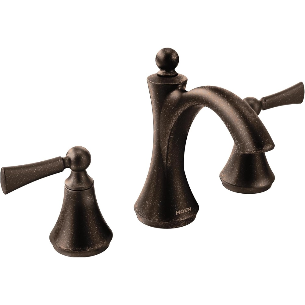 image:imageMoen T4520ORB Wynford TwoHandle Widespread HighArc Bathroom Faucet without Valve OilRubbed Bronze