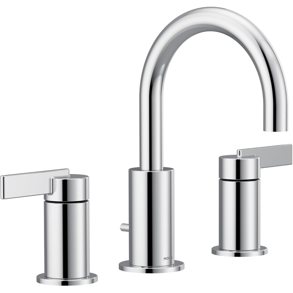 image:imageMoen T6222BL Cia 8Inch Widespread 2Handle HighArc Bathroom Faucet Trim Kit with Optional Brushed Gold Finish Accents Valve Required Matte BlackChrome
