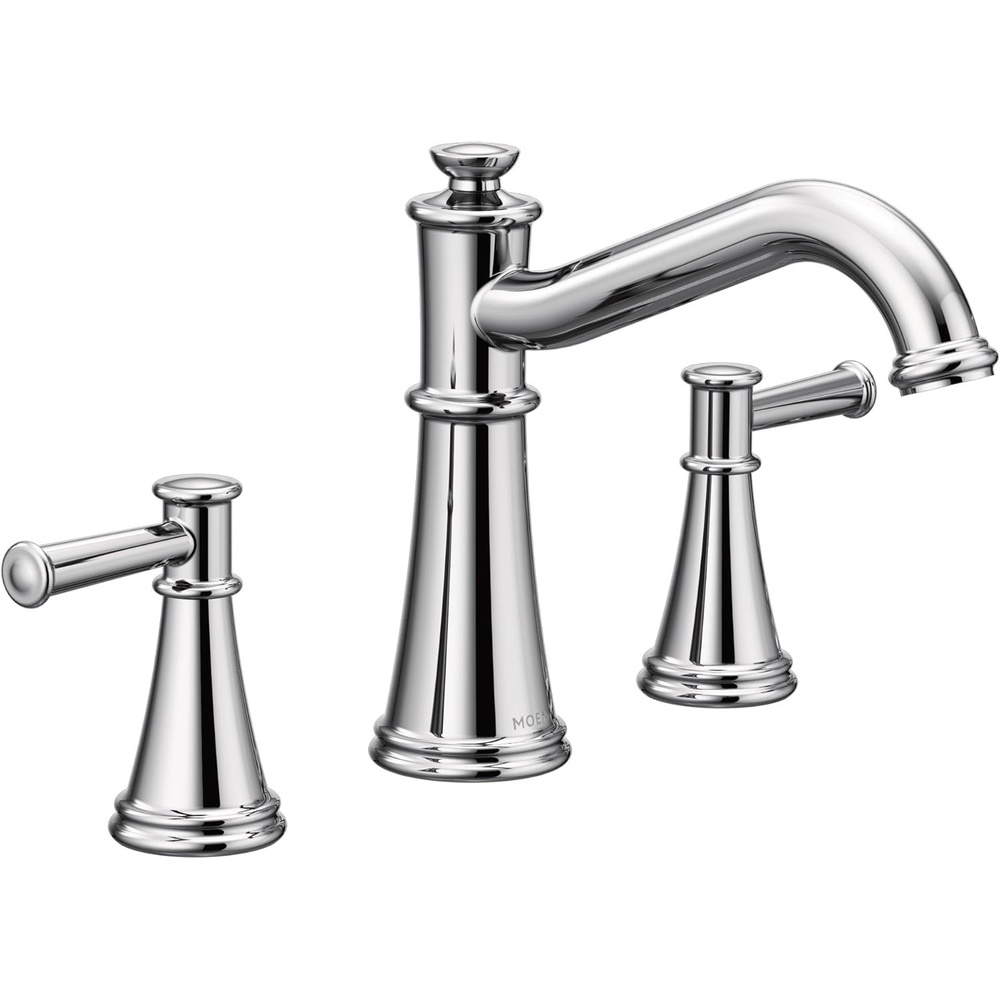 image:imageMoen T9023 Belfield TwoHandle Deck Mounted Roman Tub Faucet Without Valve ChromeChrome