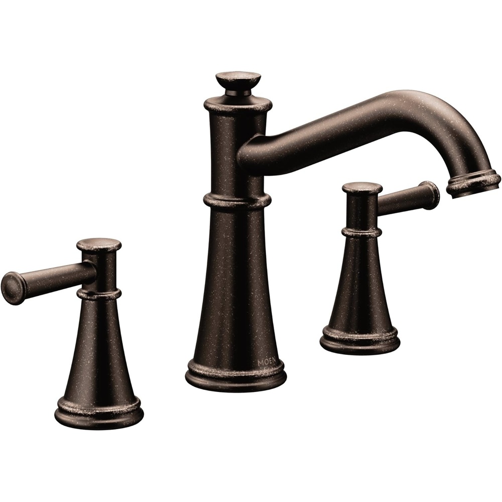 image:imageMoen T9023 Belfield TwoHandle Deck Mounted Roman Tub Faucet Without Valve ChromeOil Rubbed Bronze