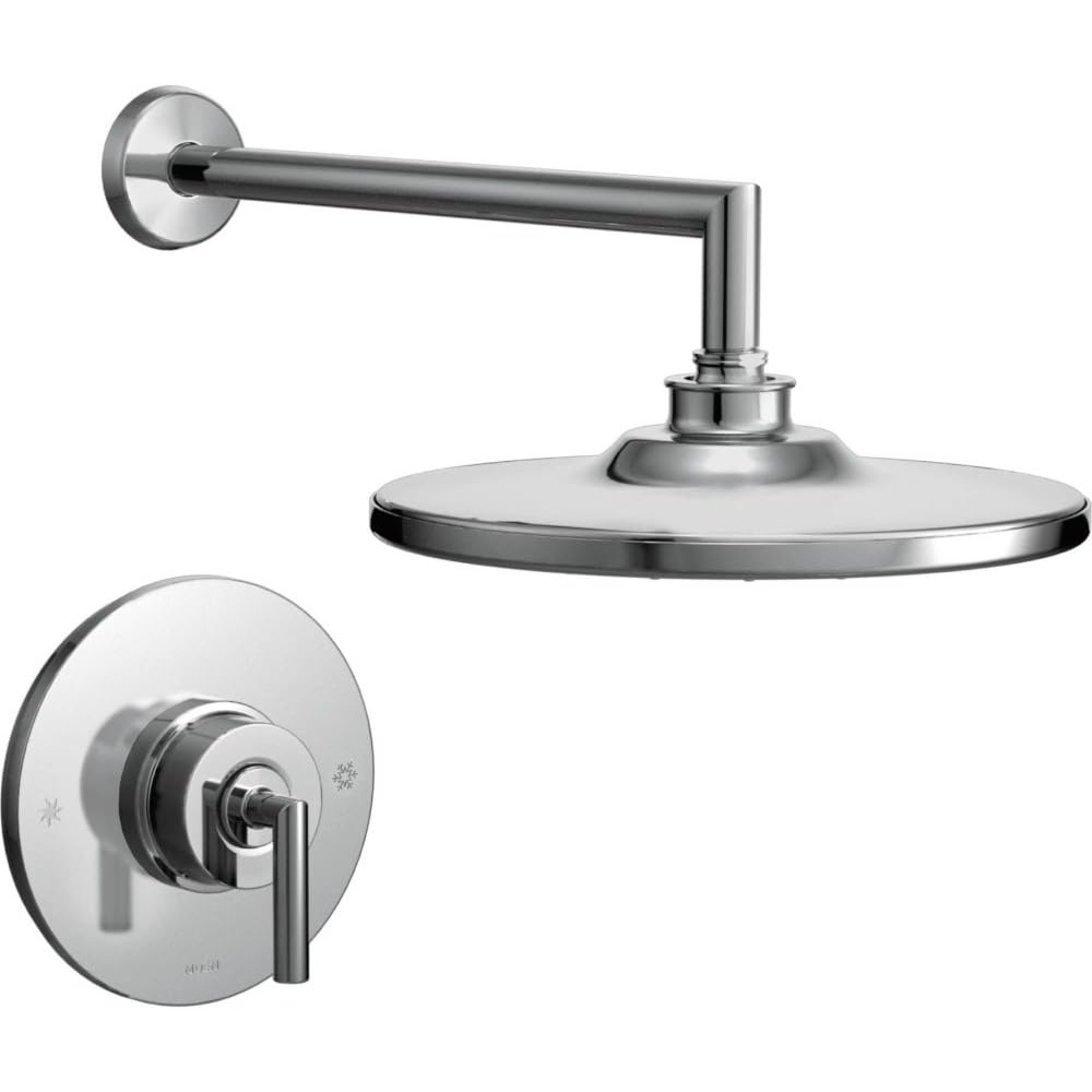 image:imageMoen TS22002EPBL Arris PosiTemp Pressure Balancing Modern Shower Trim Kit with 10Inch EcoPerformance Rainshower Valve Required Matte BlackChrome
