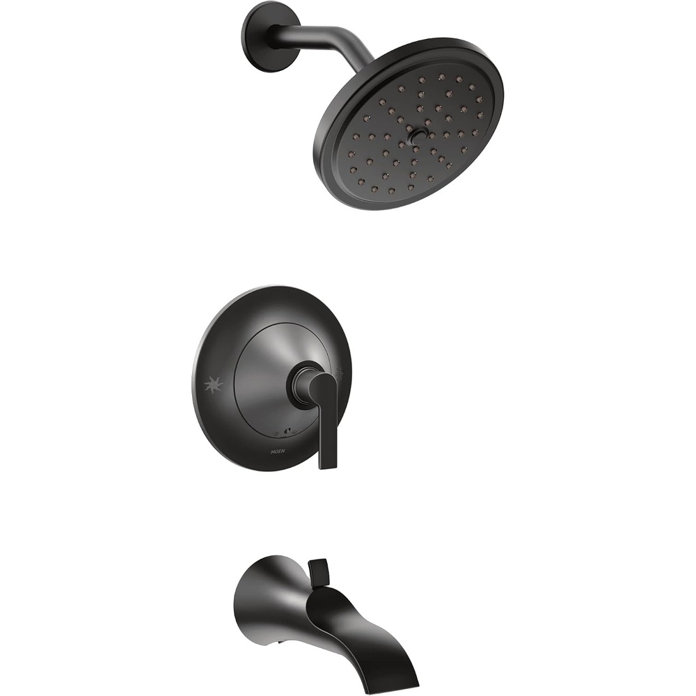 image:imageMoen TS2203BN Doux PosiTemp Pressure Balancing Tub and Shower Trim Kit Valve Required Brushed NickelMatte Black