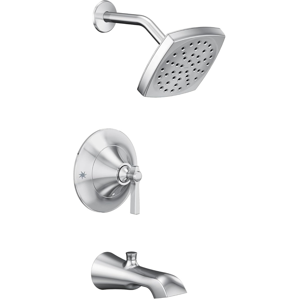 image:imageMoen TS2913EP Flara PosiTemp Pressure Balancing EcoPerformance Tub and Shower Trim Kit Valve Required Chrome