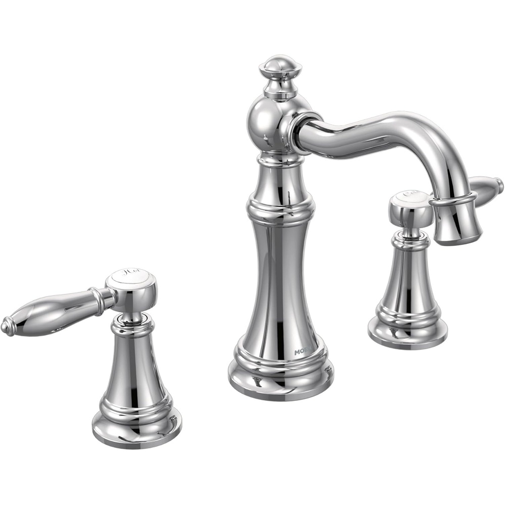 image:imageMoen TS42108BN Weymouth TwoHandle High Arc Bathroom Faucet Trim Kit without Valve Brushed NickelChrome