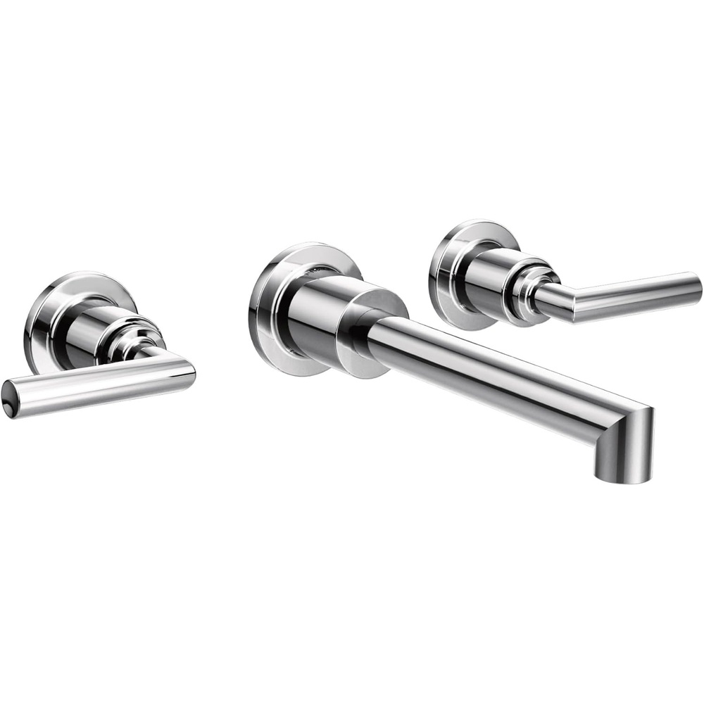 image:imageMoen TS43003 Arris TwoHandle Wall Mount Bathroom Faucet Trim Valve Required ChromeChrome