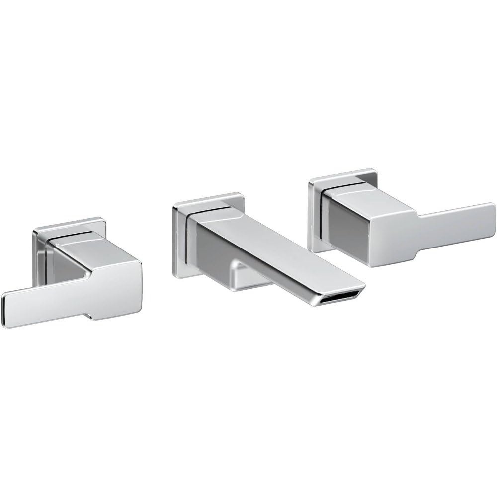 image:imageMoen TS6731BN 90 Degree TwoHandle Wall Mount Bathroom Faucet Trim Valve Required Brushed NickelChrome