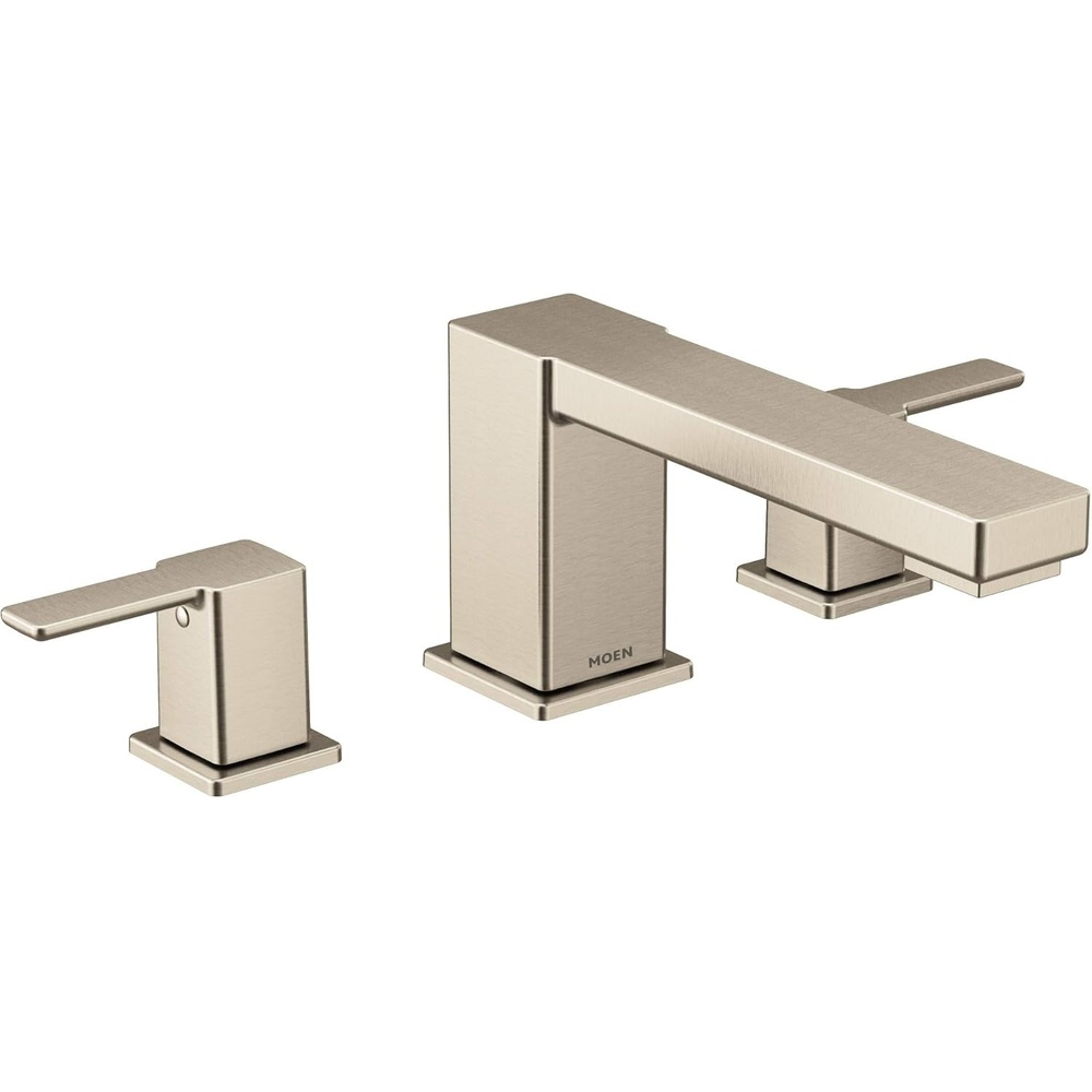 image:imageMoen TS913BN 90 Degree TwoHandle Deck Mounted Roman Tub Faucet Valve Required Brushed Nickel