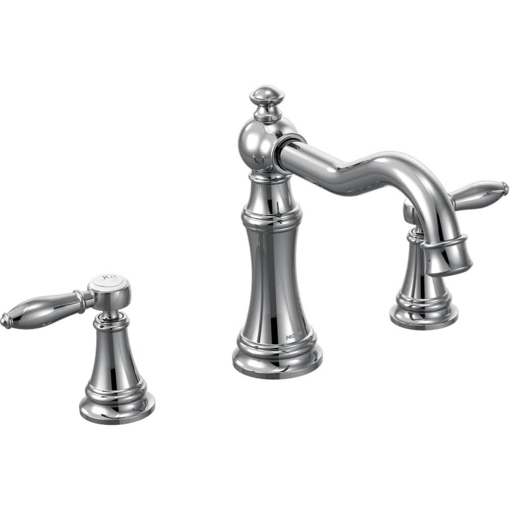 image:imageMoen Ts22103Bn Weymouth TwoHandle High Arc Roman Tub Faucet Brushed NickelChrome