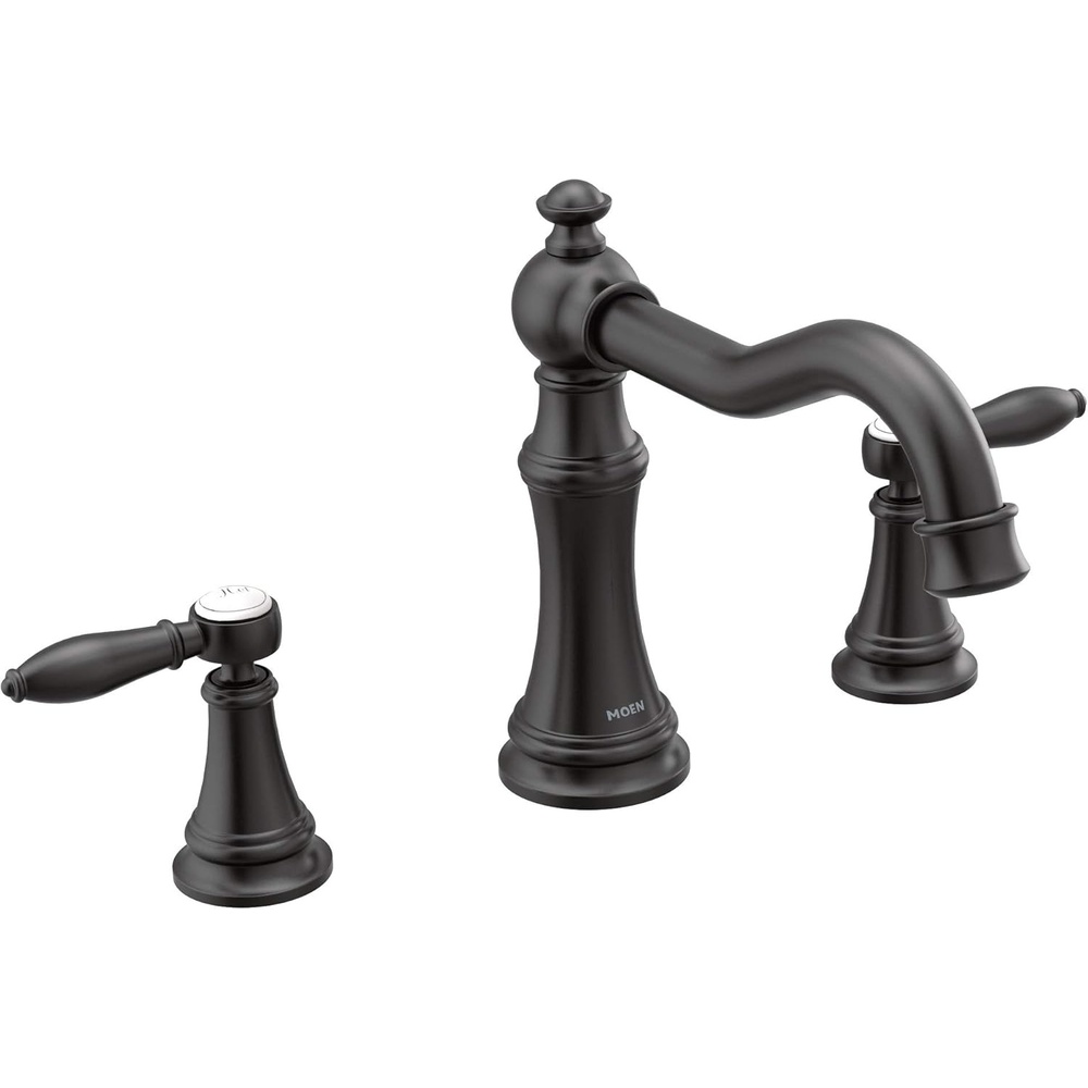 image:imageMoen Ts22103Bn Weymouth TwoHandle High Arc Roman Tub Faucet Brushed NickelMatte Black