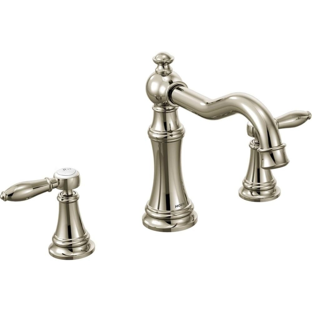 image:imageMoen Ts22103Bn Weymouth TwoHandle High Arc Roman Tub Faucet Brushed NickelPolished Nickel