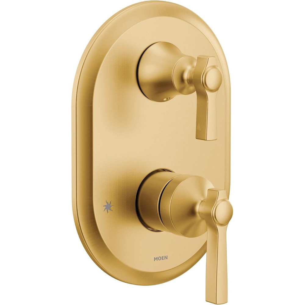 image:imageMoen UTS2411BN Flara MCORE 3Series 2Handle Shower Trim with Integrated Transfer Valve Valve Required Brushed NickelBrushed Gold