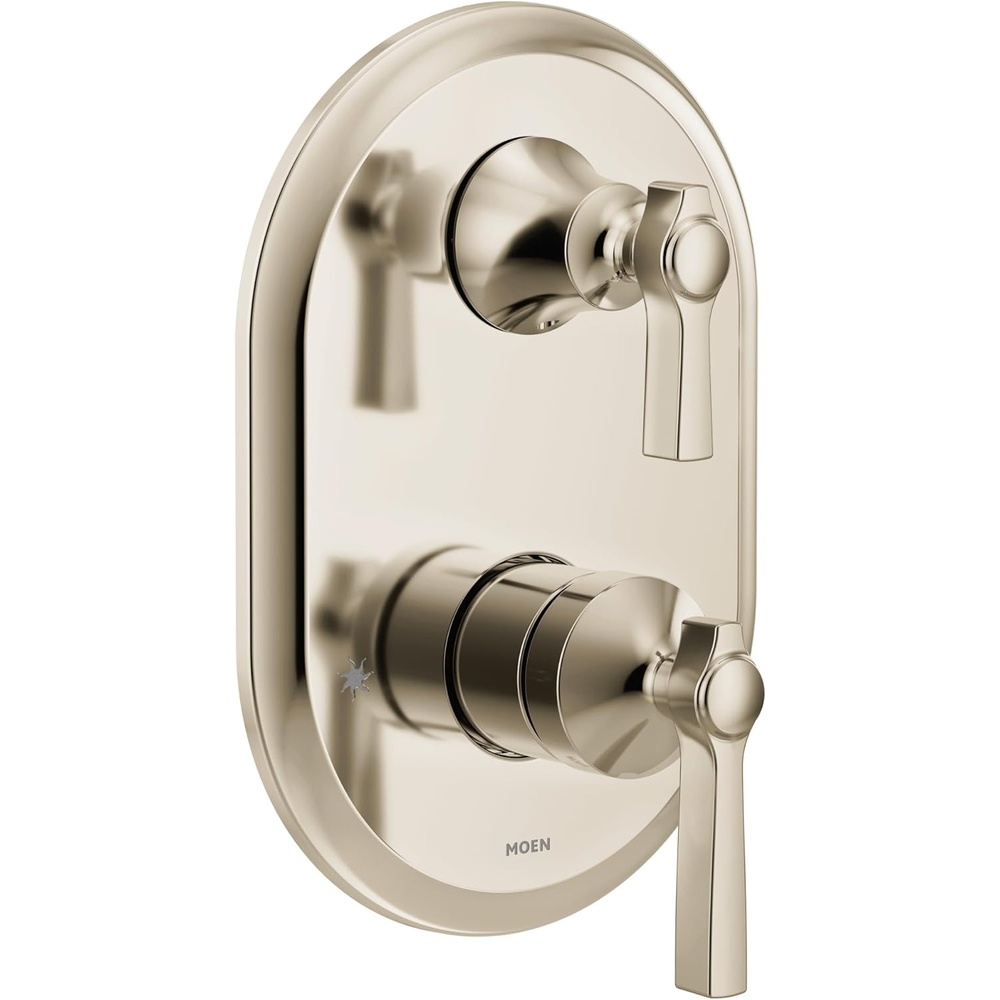 image:imageMoen UTS2411BN Flara MCORE 3Series 2Handle Shower Trim with Integrated Transfer Valve Valve Required Brushed NickelPolished Nickel